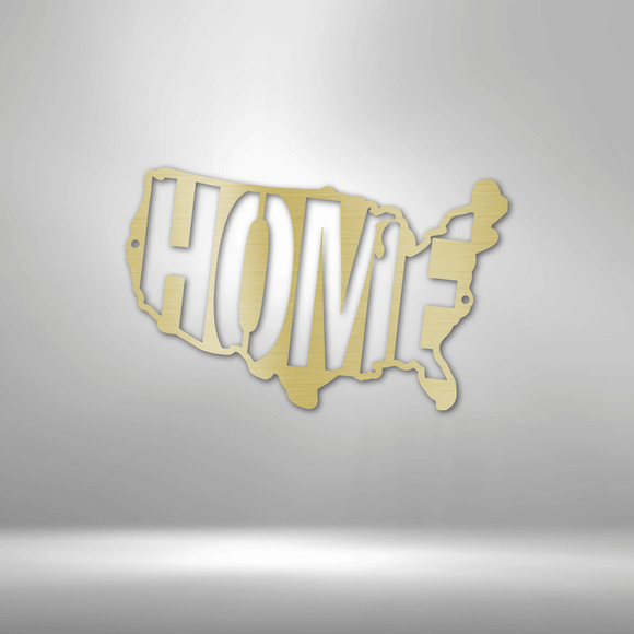 USA Home Steel Sign Laser Cut Powder Coated Home & Office Metal Wall Decor Multi